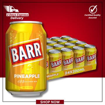 The British Pantry Barr Sparkling Pineapple – Sugar Free Fizzy Soft Drink – 24 x 330ml Cans