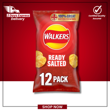The British Pantry Walkers Ready Salted Potato Crisps Multipack – 12 x 25g (300g)