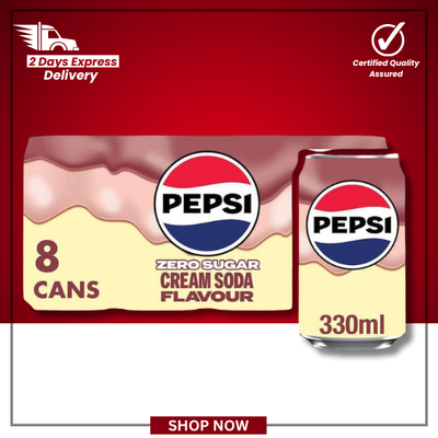 The British Pantry Pepsi Treats Cream Soda – 8 x 330ml Cans