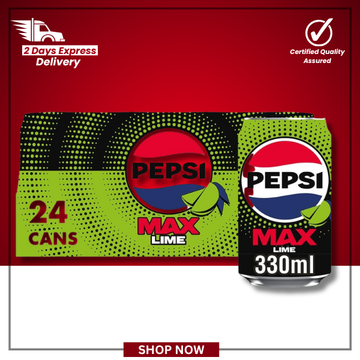 The British Pantry Pepsi Max Lime No Sugar Cola – 24 x 330ml Cans
