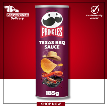 The British Pantry Texas BBQ Sauce Potato Crisps – Pringles Sharing Tube, 185g