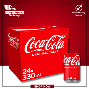 The British Pantry Coca-Cola Original Taste Cola Cans – 330ml (Pack of 24)