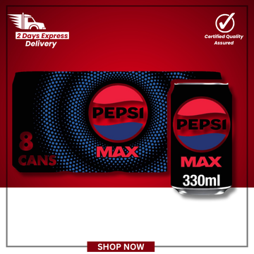 The British Pantry Pepsi Max No Sugar Cola – 8 x 330ml Cans