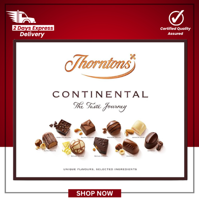 Thorntons Continental Assorted Milk, Dark & White Chocolate Gift Box 454g