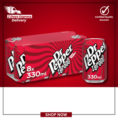 The British Pantry Dr Pepper Zero Fruit & Cola Cans – 8 x 330ml