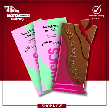 The British Pantry N!CK’S Milk Chocolate Hazelnut Keto Blocks – 3 x 75g