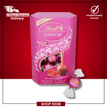 Lindt Lindor Raspberry & Cream Chocolate Truffles – 200g Gift Box