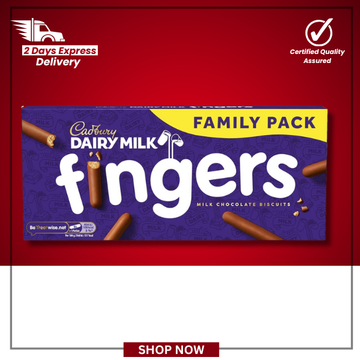 The British Pantry Cadbury Dairy Milk Fingers Milk Chocolate Biscuits – 189g Family Pack