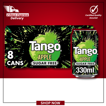 The British Pantry Tango Apple Sugar-Free Sparkling Soft Drink Cans – 8 x 330ml