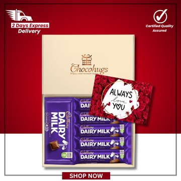 The British Pantry Dairy Milk Chocolate Gift Hamper Box (6 Full-Size Bars)