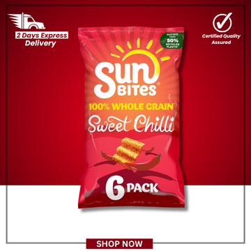The British Pantry Sunbites Sun-Ripened Sweet Chilli Wholegrain Snacks Multipack – 6 x 25g (150g)