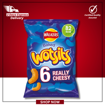 The British Pantry Walkers Wotsits Really Cheesy Corn Snacks – 99g (6 x 16.5g Multipack)