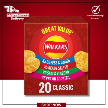 The British Pantry Classic Variety Potato Crisps Multipack – Walkers Crisps (20 x 25g)