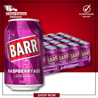 The British Pantry Barr Sparkling Raspberryade – Sugar Free Fizzy Soft Drink – 24 x 330ml Cans