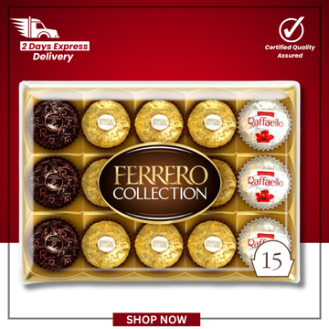 The British Pantry Ferrero Collection Milk, Dark & Coconut Chocolate Pralines Gift Box – 15 Pieces (172g)