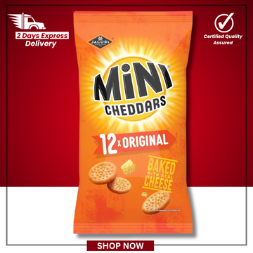 The British Pantry Jacob’s Original Mini Cheddars Savoury Biscuits Multipack – 12 x 23g (276g)