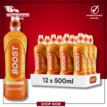 The British Pantry Boost Orange Flavour Sports Drink – 12 x 500ml Bottles