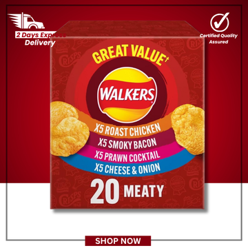 The British Pantry Meaty Variety Potato Crisps Multipack – Walkers Crisps (20 x 25g)