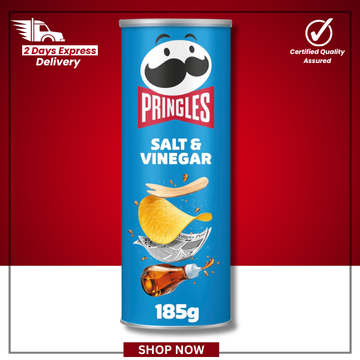 The British Pantry Salt & Vinegar Potato Crisps – Pringles Sharing Tube, 185g
