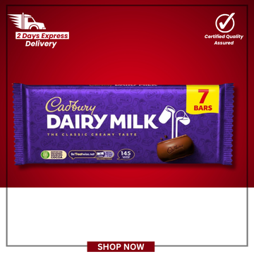 The British Pantry Cadbury Dairy Milk Classic Milk Chocolate Bar Multipack – 7 × 27.2g (190.4g)