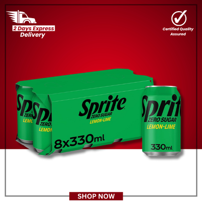 The British Pantry Sprite Zero Sugar Lemon & Lime Cans – 8 x 330ml
