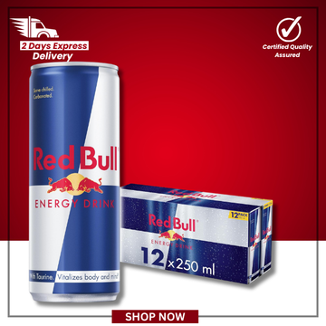 The British Pantry Red Bull Original Energy Drink Cans – 250ml (Pack of 12)