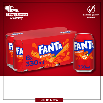 The British Pantry Fanta Fruit Twist Sparkling Soft Drink Cans – 8 x 330ml