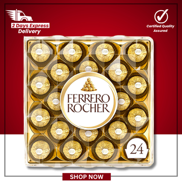 The British Pantry Ferrero Rocher Milk Chocolate & Hazelnut Gift Box – 24 Pieces (300g)