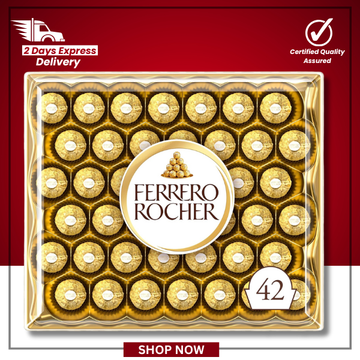 The British Pantry Ferrero Rocher Milk Chocolate & Hazelnut Pralines – 42 Pieces (525g)