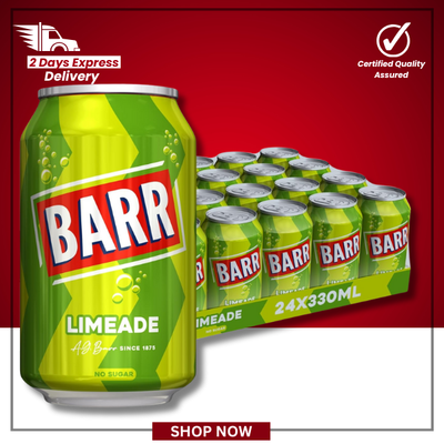 The British Pantry Barr Zingy Limeade – Sugar Free Sparkling Soft Drink – 24 x 330ml Cans
