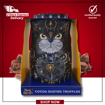 The British Pantry Cosmic Blink Cookie Moon Cocoa-Dusted Chocolate Truffles Cat Tin (135g)