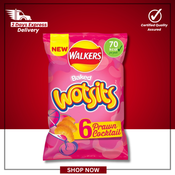 The British Pantry Walkers Wotsits Prawn Cocktail Corn Snacks – 81g (6 x 13.5g Multipack)