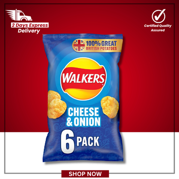 The British Pantry Walkers Cheese & Onion Potato Crisps – 150g (6 x 25g Multipack)