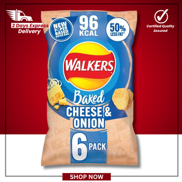 The British Pantry Cheese & Onion Baked Potato Crisps – 6 x 22g