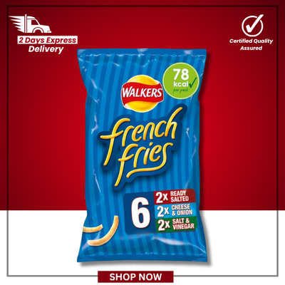 The British Pantry Walkers French Fries Variety Potato Snacks – 108g (6 x 18g Multipack)