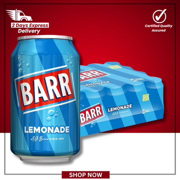 The British Pantry Barr Perfect Lemonade – Sparkling Lemon Soft Drink – 24 x 330ml Cans