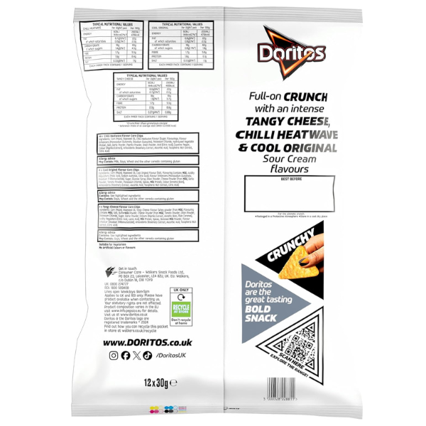 The British Pantry Doritos Variety Tortilla Chips Multipack – 12 x 30g