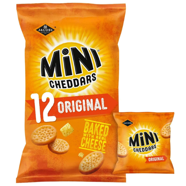 The British Pantry Jacob’s Original Mini Cheddars Savoury Biscuits Multipack – 12 x 23g (276g)