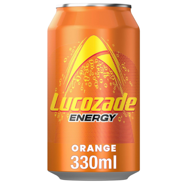 The British Pantry Lucozade Energy Orange Drink Cans – 330ml (Pack of 12)