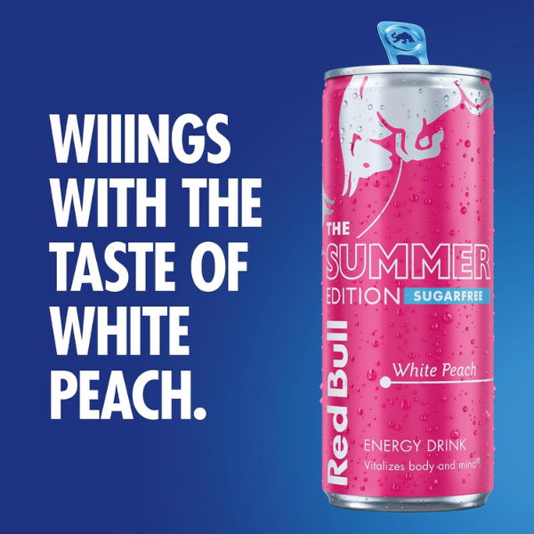 The British Pantry Red Bull Sugar Free Peach Energy Drink – Summer Edition 4 x 250ml Cans