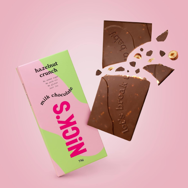 The British Pantry N!CK’S Milk Chocolate Hazelnut Keto Blocks – 3 x 75g