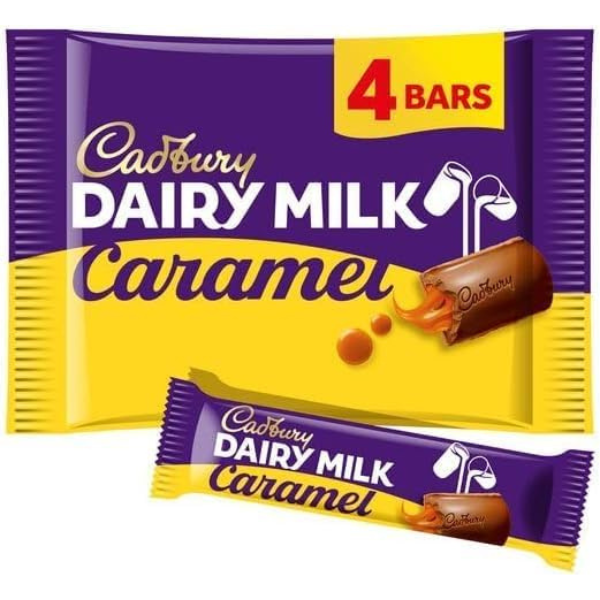 The British Pantry Cadbury Dairy Milk Caramel Milk Chocolate Bar Multipack – 4 × 37g (148g)