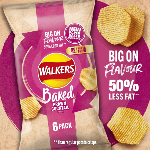 The British Pantry Prawn Cocktail Baked Potato Crisps – 6 x 22g Multipack