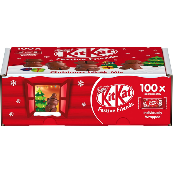 KitKat Christmas Friends Assorted Milk Chocolate Figures – 820g (100 Pieces)