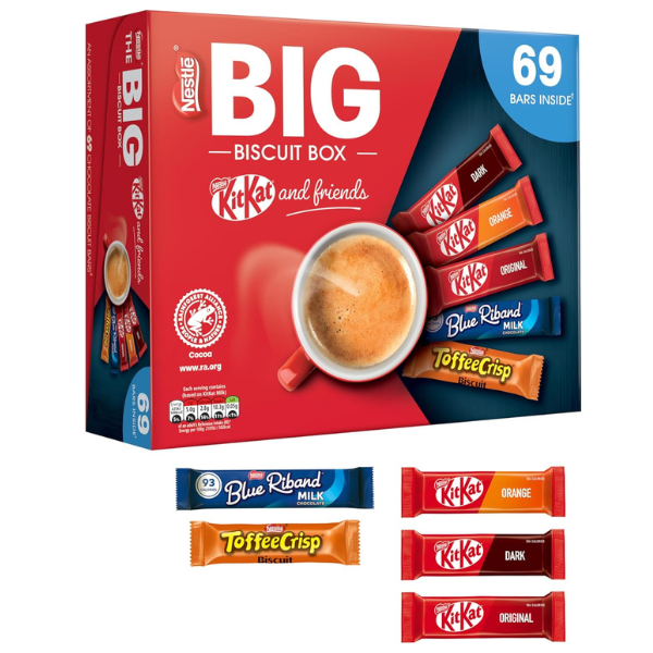 The British Pantry Nestlé Assorted Chocolate Biscuit Bars Gift Box – 69 Bars (1.357kg)