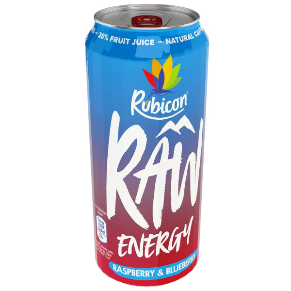 The British Pantry Rubicon RAW Raspberry & Blueberry Energy Drink – 500ml (Pack of 12)