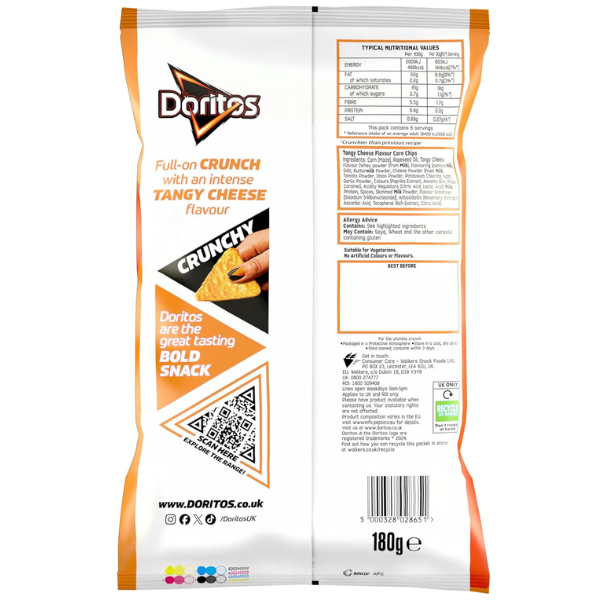 The British Pantry Tangy Cheese Tortilla Chips – 180g Sharing Bag