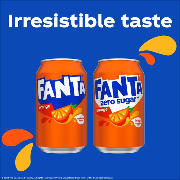 The British Pantry Fanta Orange Sparkling Soft Drink Cans – 8 x 330ml