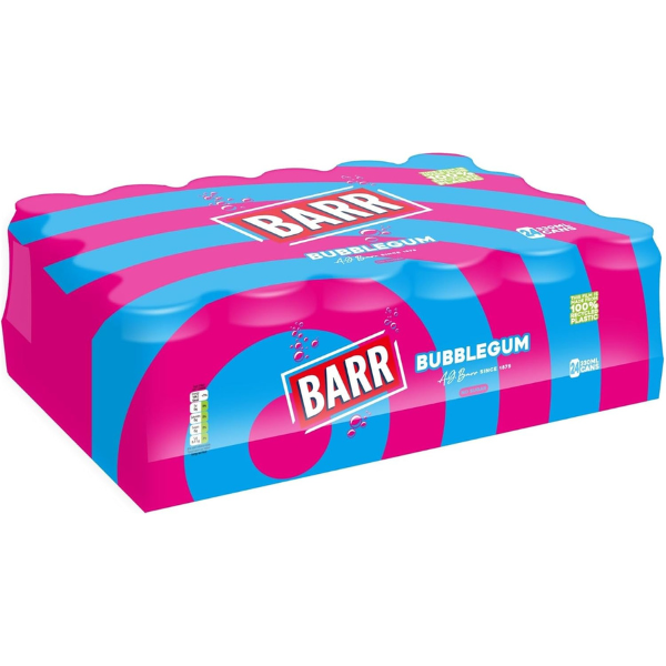 The British Pantry Barr Blue Bubblegum Soda – Sugar Free Sparkling Soft Drink – 24 x 330ml Cans
