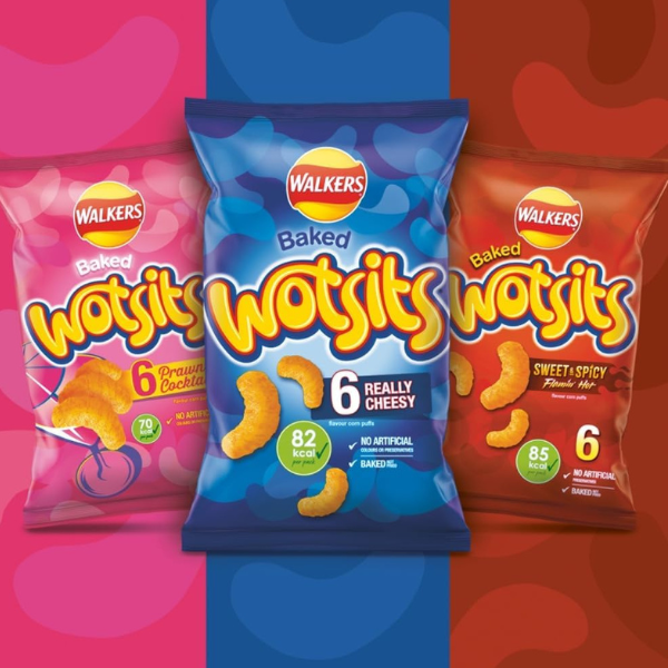 The British Pantry Walkers Wotsits Prawn Cocktail Corn Snacks – 81g (6 x 13.5g Multipack)